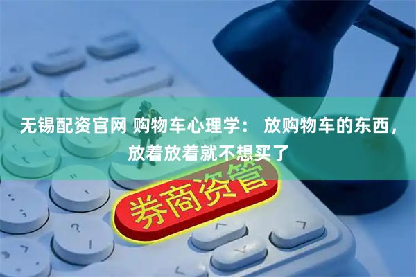 无锡配资官网 购物车心理学： 放购物车的东西，放着放着就不想买了